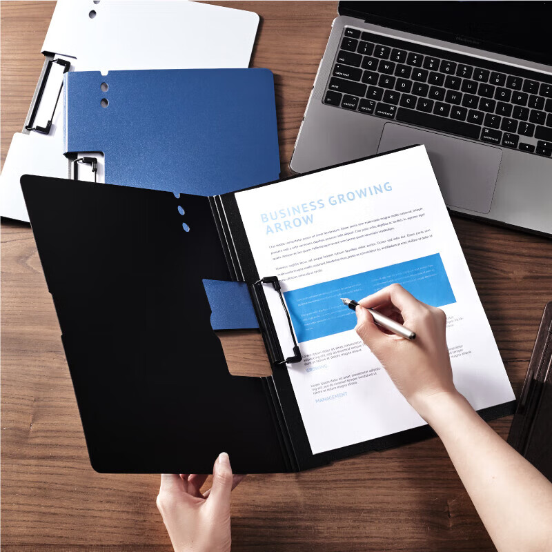 DSB A4 Horizontal Folding Clipboard Writing Plastic Folder with Metal Clip for S...