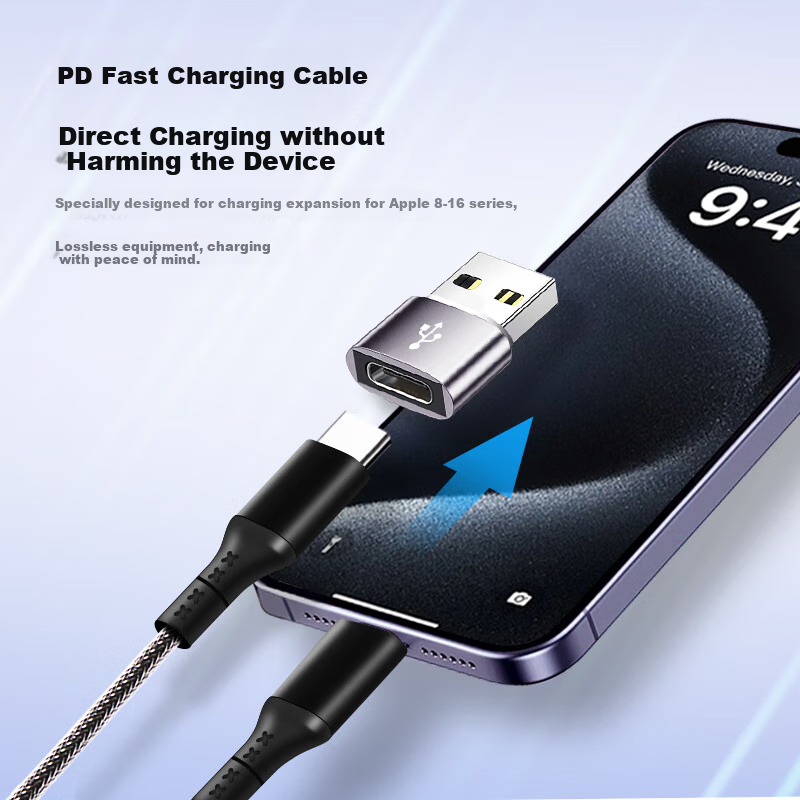 Snowkids USB to Type-C Adapter, Computer USB Male to USB-C Female Interface, Cha...