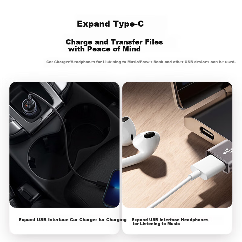 Snowkids USB to Type-C Adapter, Computer USB Male to USB-C Female Interface, Cha...