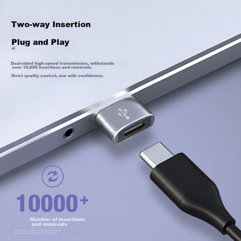 Snowkids USB to Type-C Adapter, Computer USB Male to USB-C Female Interface, Cha...