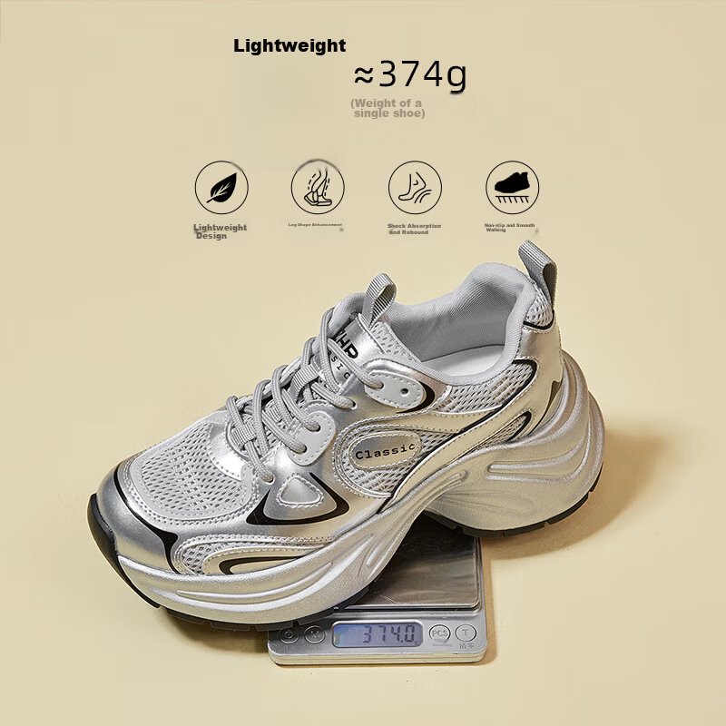 ZHR Dad Shoes for Women, Retro Thick-Soled Casual Shoes, Comfortable Mesh Breath...