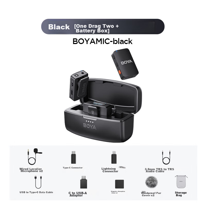 BOYA Wireless Lavalier Microphone BOYAMIC, Dual-Channel Small Bee Professional S...