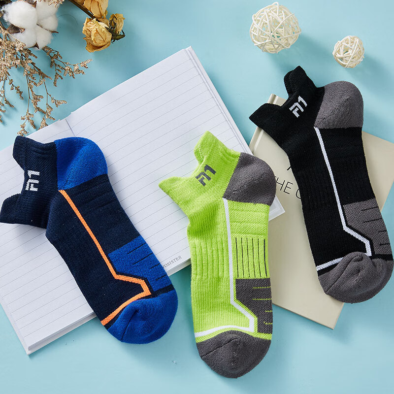 TAAN Badminton Socks with Thick Terry Cotton Bottom, Running Fitness Boat Socks,...