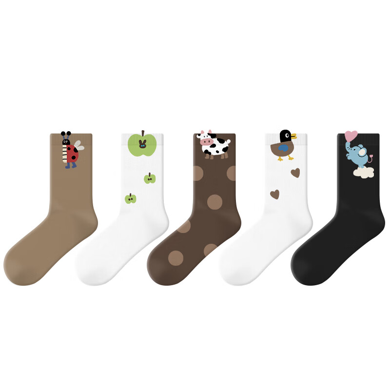 PRIMEET Women's Socks, Spring Style, Breathable And Antibacterial, Mid-Calf Sock...