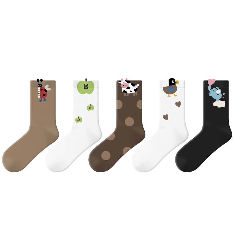 PRIMEET Women's Socks, Spring Style, Breathable And Antibacterial, Mid-Calf Sock...