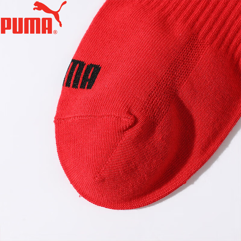 PUMA Women's Mid-Calf Socks 3-Pack in Festive Red, Red, One Size (35/38)