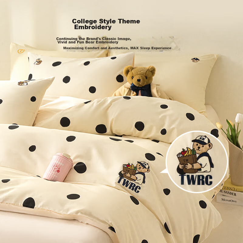TEENIE WEENIE Bear Bedding Set, Winter 100% Pure Cotton, Includes Bed Sheet, Duv...