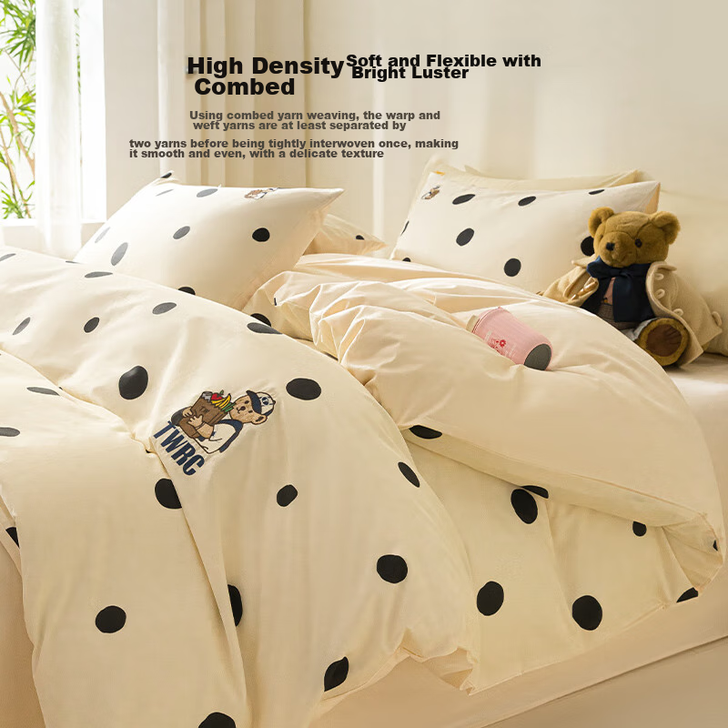 TEENIE WEENIE Bear Bedding Set, Winter 100% Pure Cotton, Includes Bed Sheet, Duv...