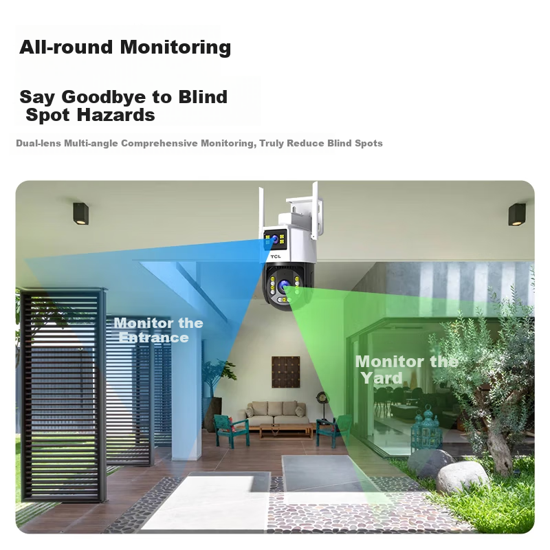 TCL 4G Lifetime Free Data Monitoring Camera Home Surveillance 360 Degree Full Co...