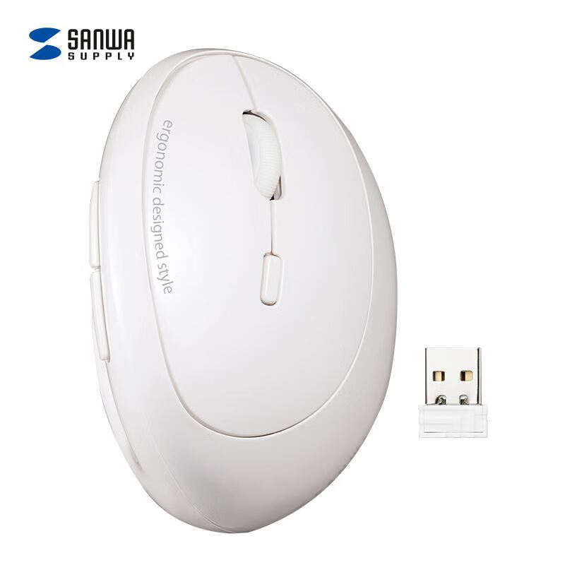 SANWA SUPPLY Ergonomic Wireless Mouse for Small And Medium Hands, Vertical Grip,...