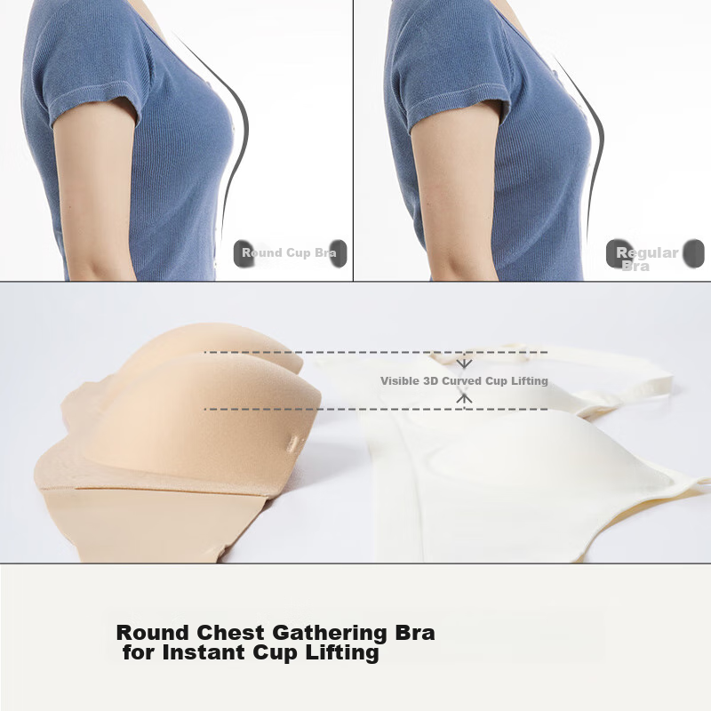 Ubras Yushuoxin Same Style Removable Strap Bra with Back Hook, Push-Up, Enhances...