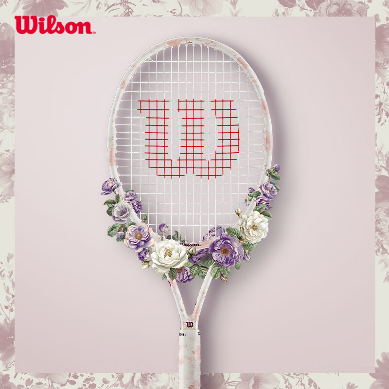 Wilson 2024 Floral Series Provence Rose Racket, Full Carbon Advanced Tennis Rack...