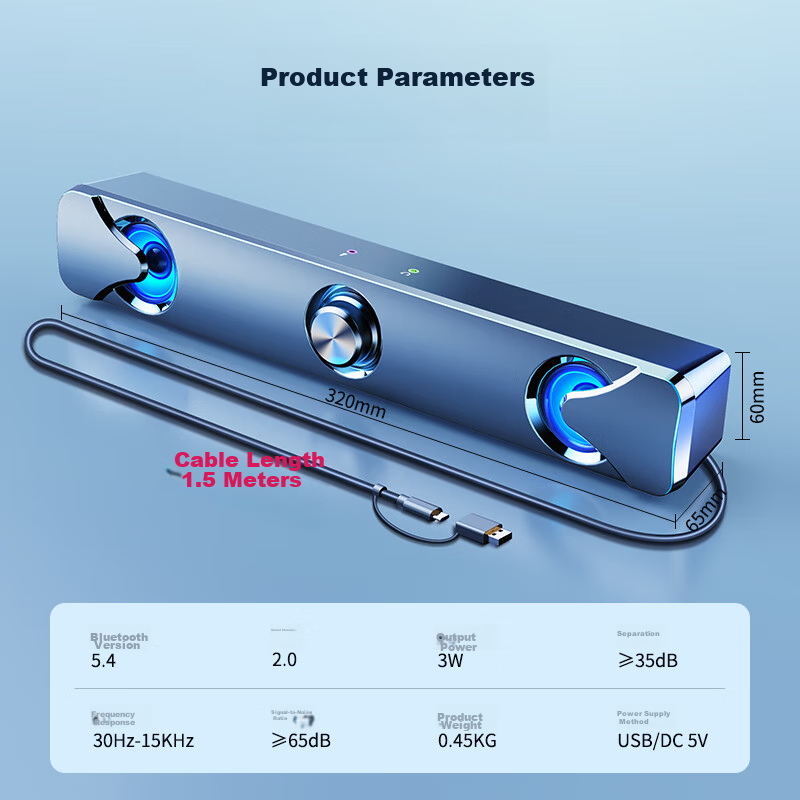 SADA V-110 Computer Speakers, Multimedia Bluetooth Speaker, Desktop Wired with M...