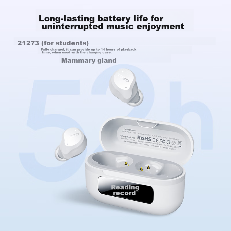 TOZO NC9 True Wireless Active Noise Cancelling Bluetooth Earbuds, In-Ear, 52-Hou...