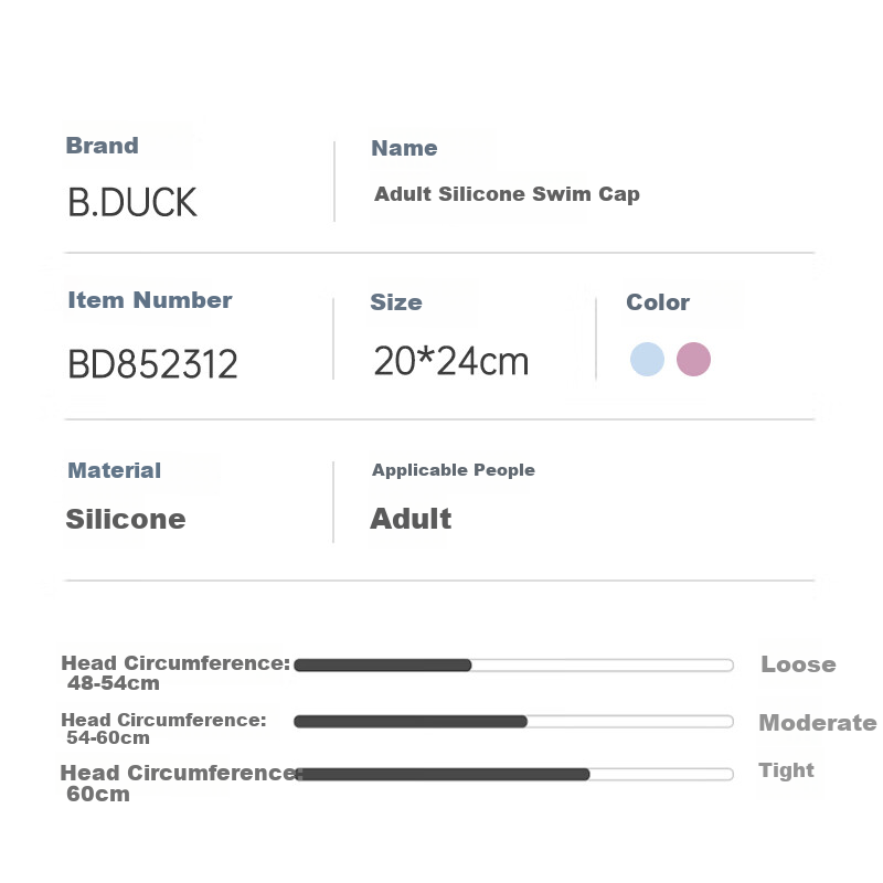 B.Duck Silicone Swim Cap for Adults, Waterproof Swimming Cap for Long Hair, Comf...