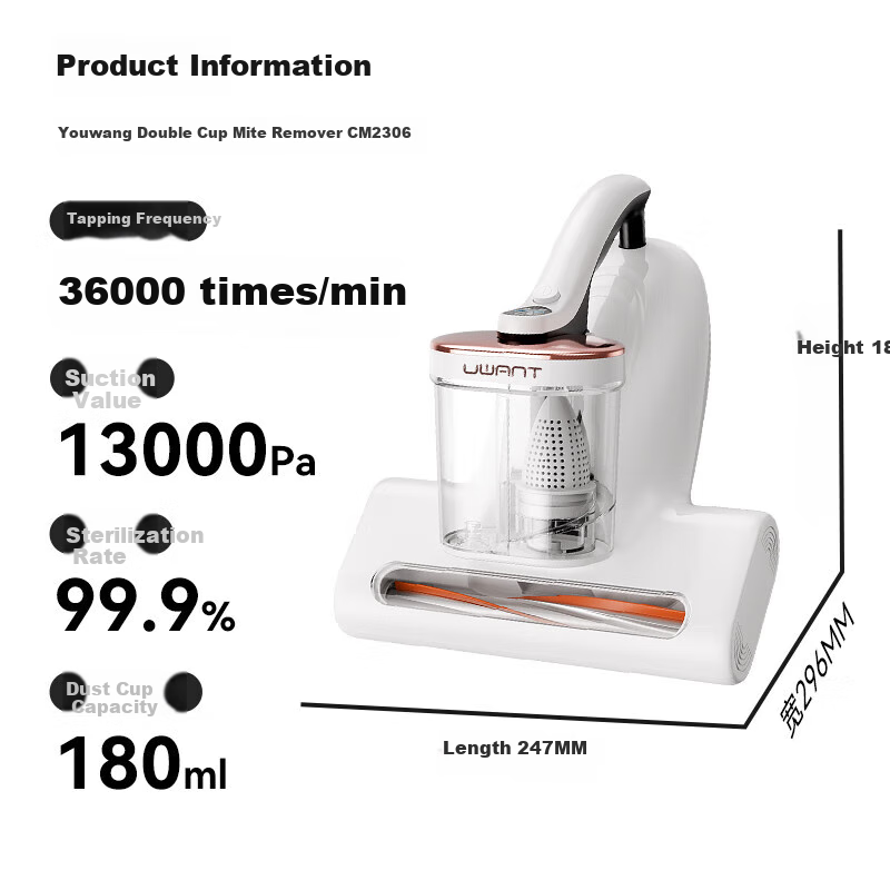 Uwant Mite Removal Device Bed Guardian Upgraded Suction Double Cup Dust Mite Sep...