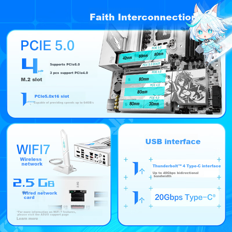 ROG STRIX B860-G GAMING WIFI S Blizzard Mini-ITX Motherboard Supports CPU 245KF/...