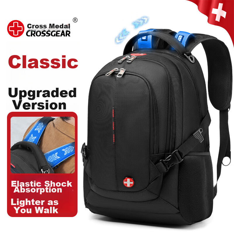 CROSSGEAR Suspended Load-Reducing Backpack, Swiss-Style Backpack for Men, Travel...