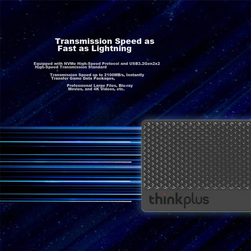 ThinkPlus Lenovo 1TB Portable SSD, High-Speed 2100MB/s, High-Speed Computer And...