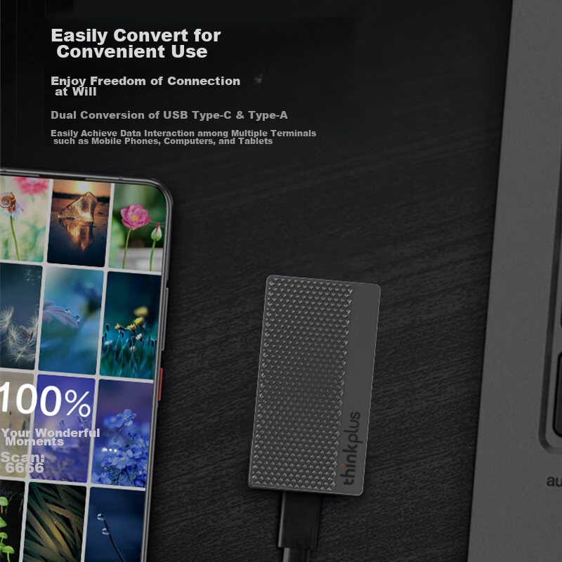 ThinkPlus Lenovo 1TB Portable SSD, High-Speed 2100MB/s, High-Speed Computer And...