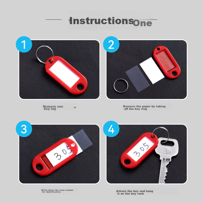 DSB (Disbi) Key Ring Blue Bracelet 20 Slots, 25 Marking Tags, Key Chain Markers,...