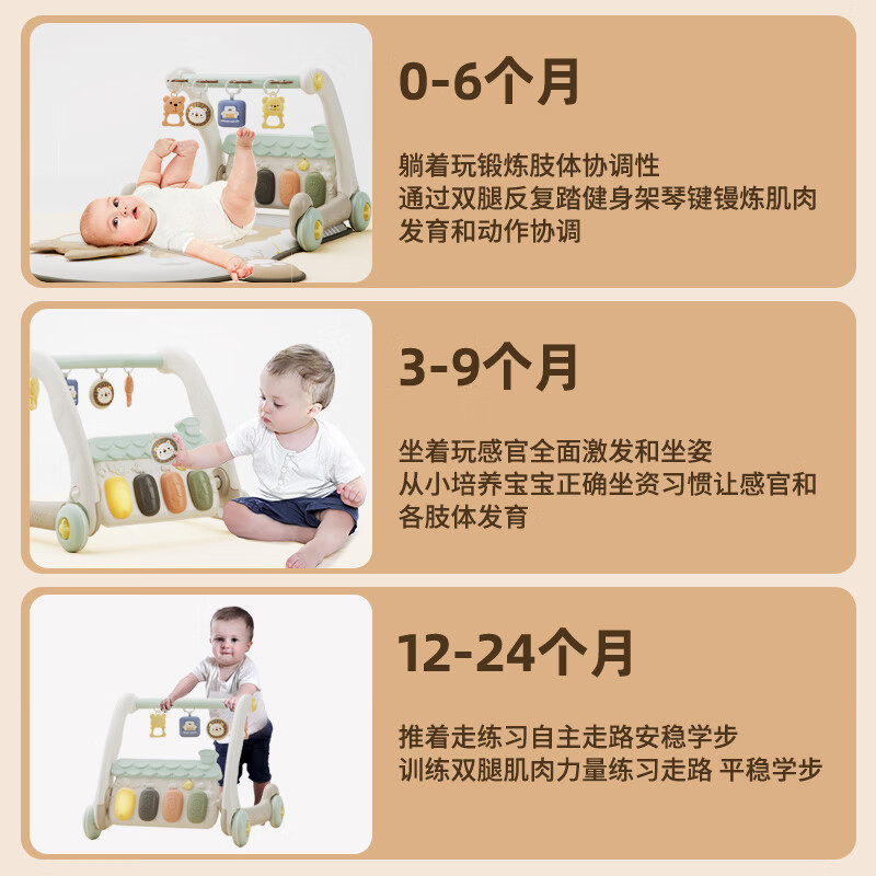 DEERC Baby Activity Gym Toy 0-1 Year Foot Piano Walker Push Car Newborn Baby Gif...