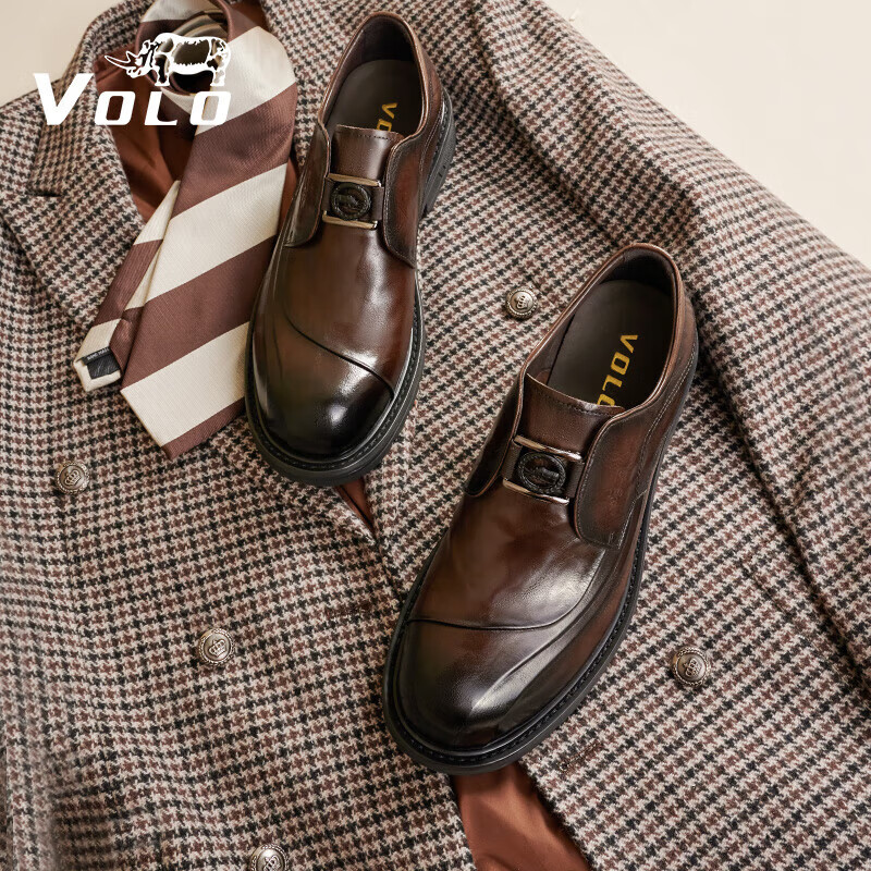 VOLO Rhino Men's Shoes Thick-soled Height-increasing Business Formal Leather Sho...