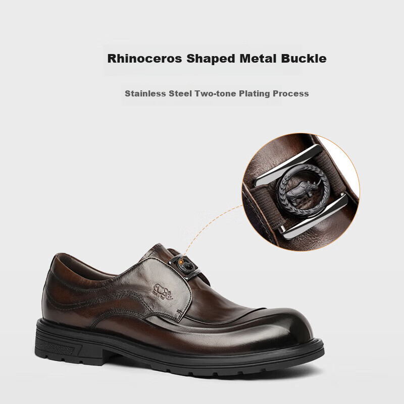 VOLO Rhino Men's Shoes Thick-soled Height-increasing Business Formal Leather Sho...