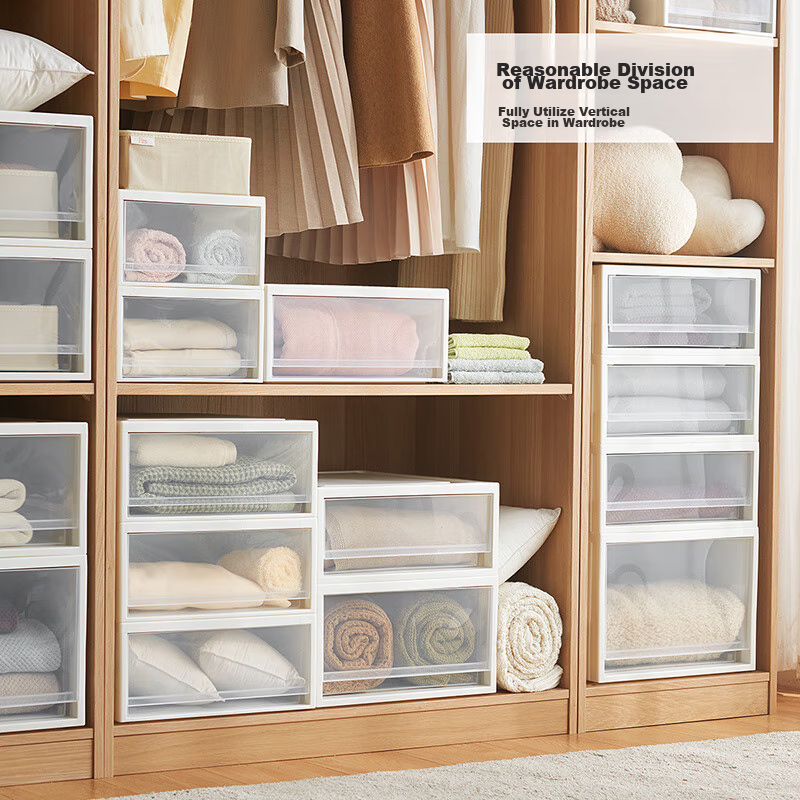 TENMA Plastic Underwear And Socks Drawer Storage Box, 12 Liters, Transparent Dra...