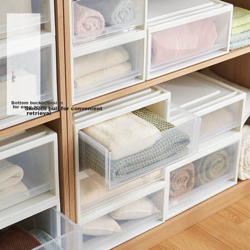 TENMA Plastic Underwear And Socks Drawer Storage Box, 12 Liters, Transparent Dra...