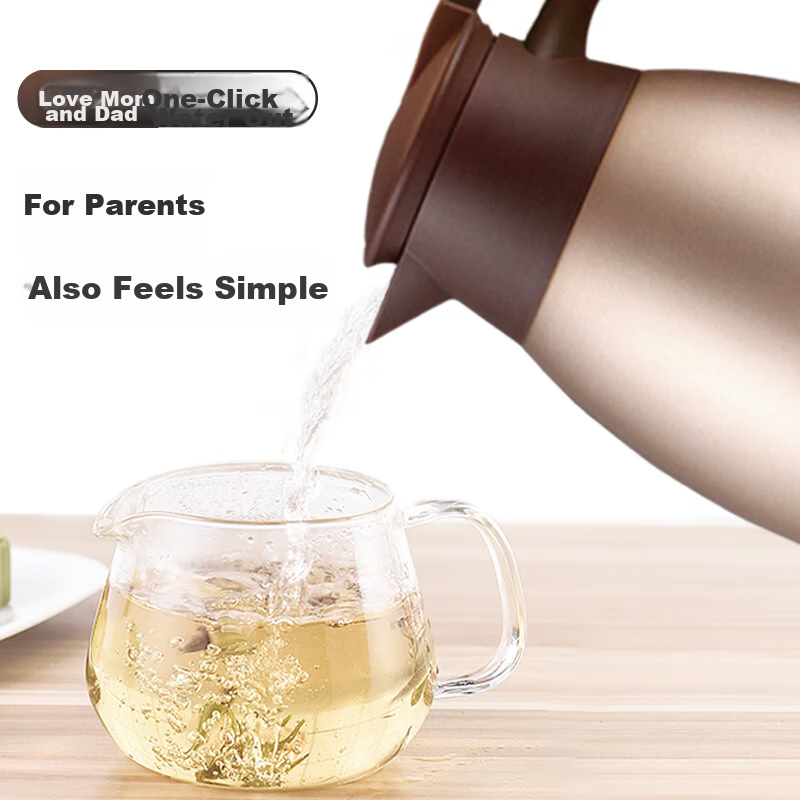 SIMELO Insulated Bottle 2L Household Thermos Flask with Soft Rubber Pad, 304 Sta...