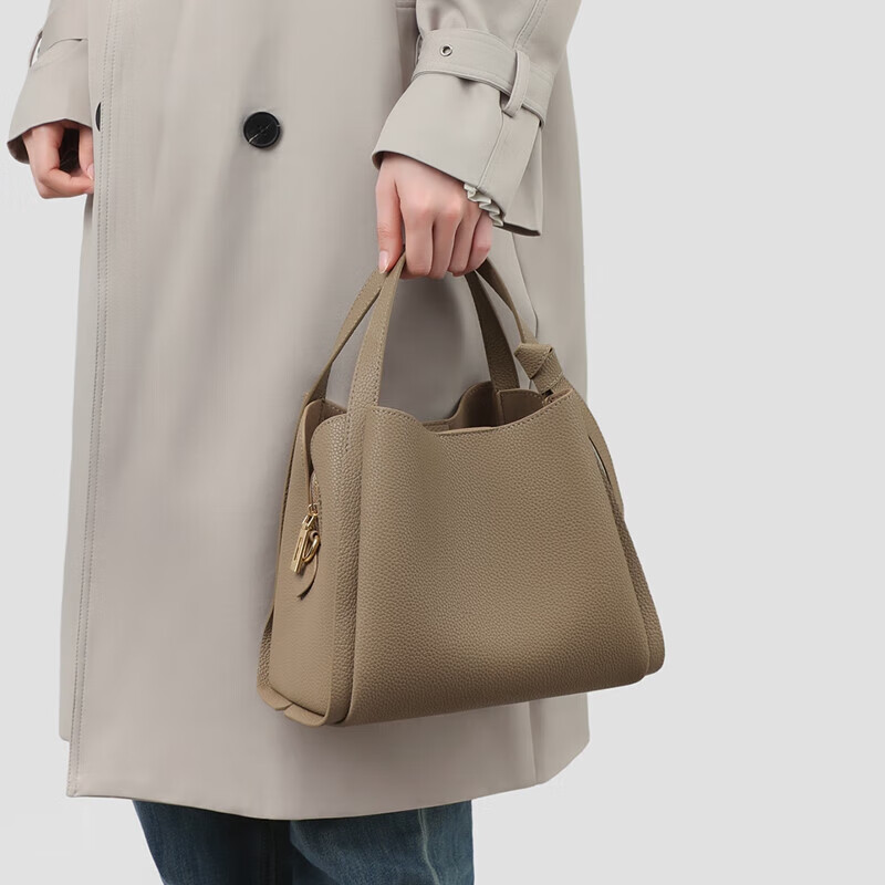 Viney Women's Handbag, Cowhide Bucket Bag, Light Luxury Crossbody Tote Shoulder...