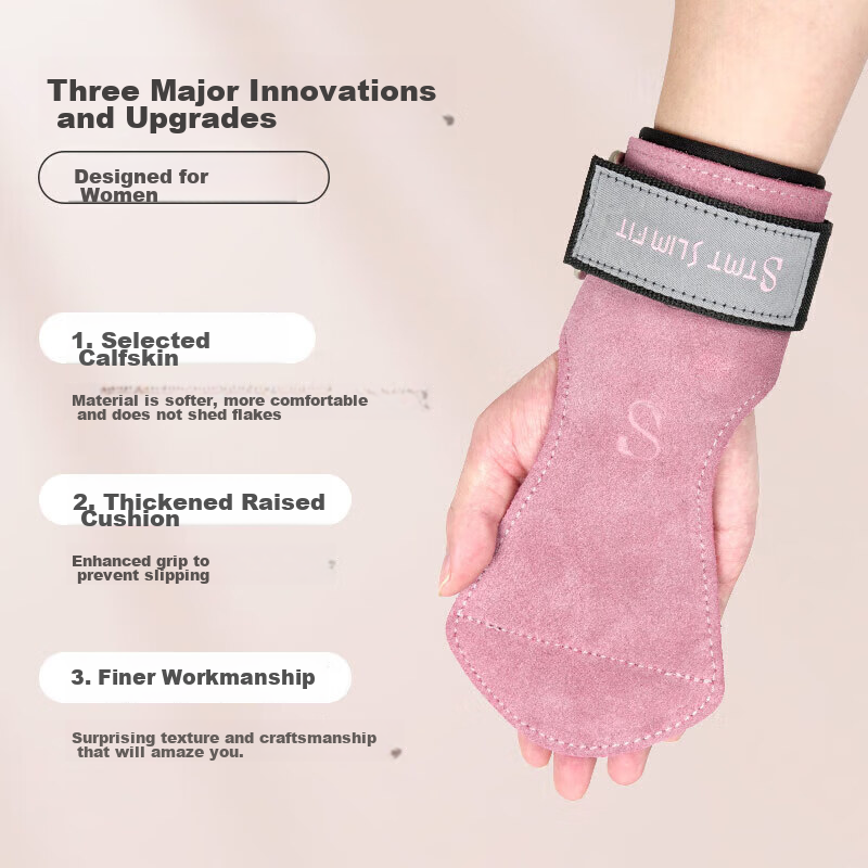 TMT Leather Fitness Gloves with Palm Protection, Barbell Deadlift Grip, Pull-Up...