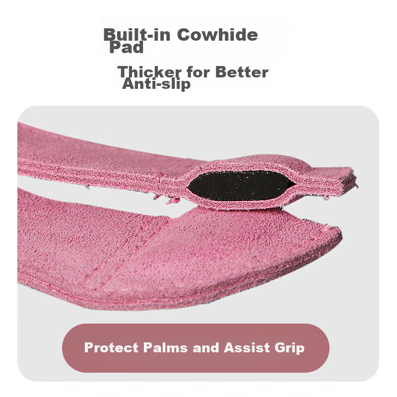 TMT Leather Fitness Gloves with Palm Protection, Barbell Deadlift Grip, Pull-Up...