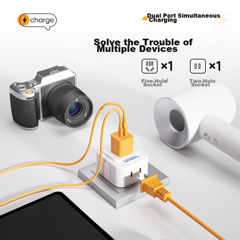 TESSAN 2-Prong UK to Hong Kong Travel Adapter / Hong Kong Converter Plug, Suitab...