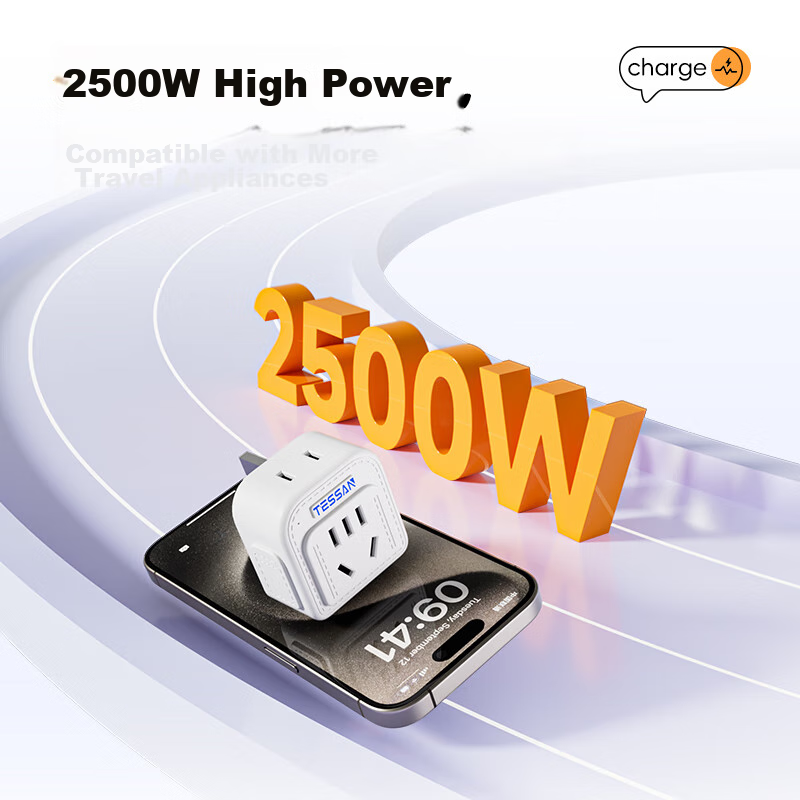 TESSAN 2-Prong UK to Hong Kong Travel Adapter / Hong Kong Converter Plug, Suitab...