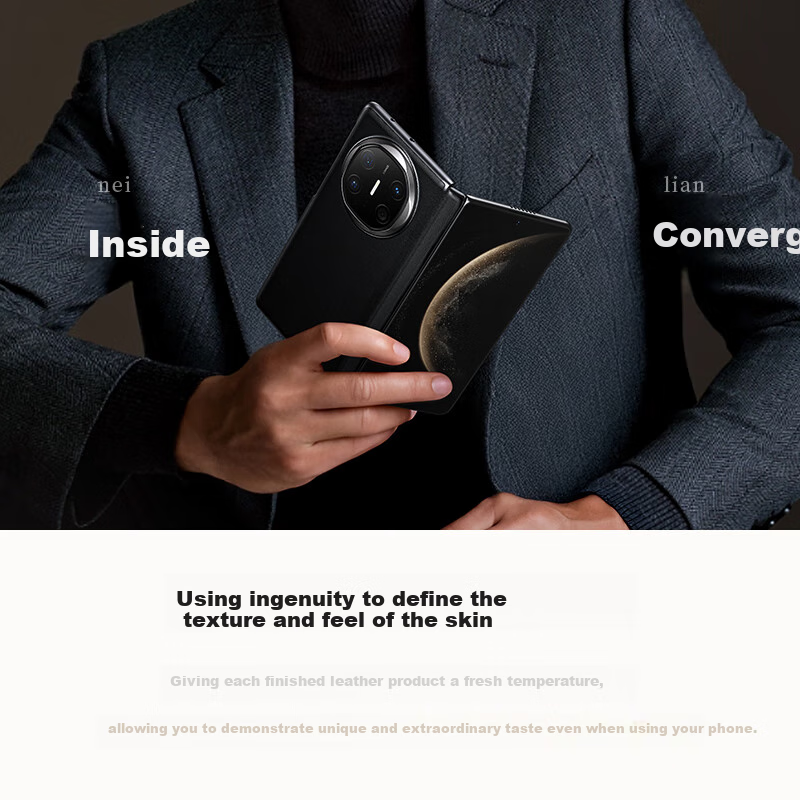 W&P Genuine Leather Magnetic Flip Case for Huawei Mate X6, Axis Protection Anti-...