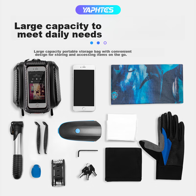 Yaphtes Bicycle Bag, Mountain Bike Large Capacity, Fully Waterproof, Touchscreen...