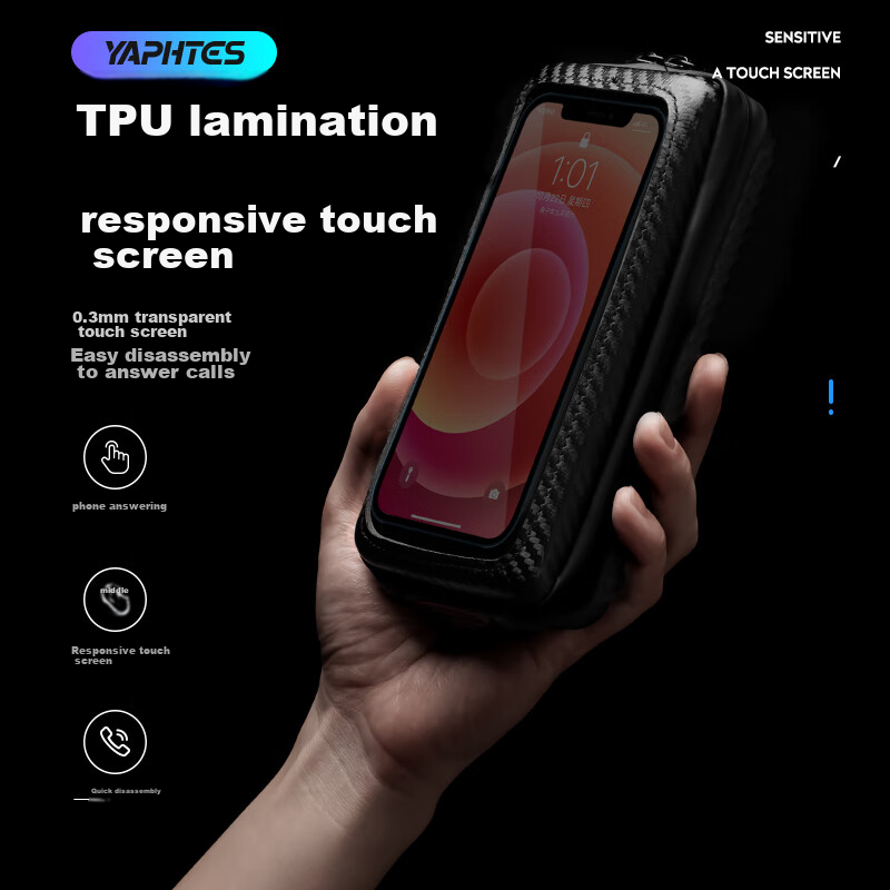 Yaphtes Bicycle Bag, Mountain Bike Large Capacity, Fully Waterproof, Touchscreen...