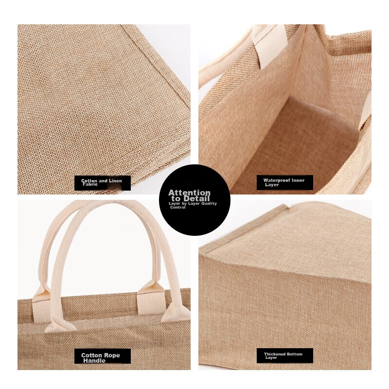 TaTanice Linen Bag, Cotton And Linen Handbag, Gift Bag, Shopping Bag, Eco-Friend...