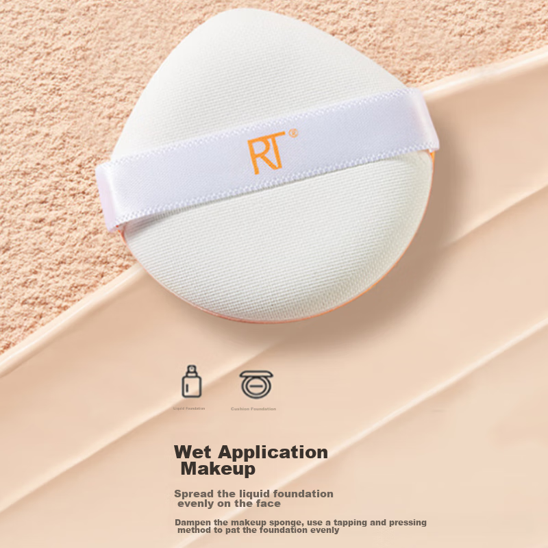 Real Techniques Makeup Sponge*2 + Powder Puff*2 Combo Set (For Both Dry And Wet...