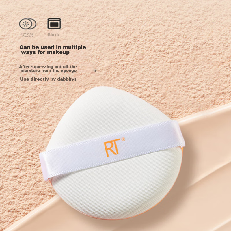 Real Techniques Makeup Sponge*2 + Powder Puff*2 Combo Set (For Both Dry And Wet...