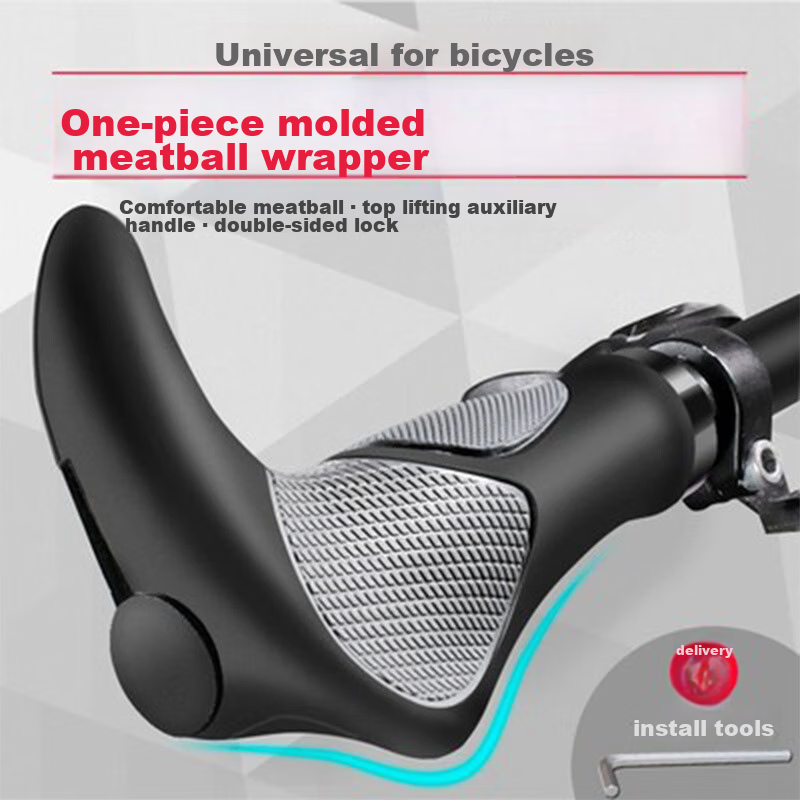 Yaphtes Universal Bicycle Handlebar Grips, Double-Sided Locking, Non-Slip Rubber...