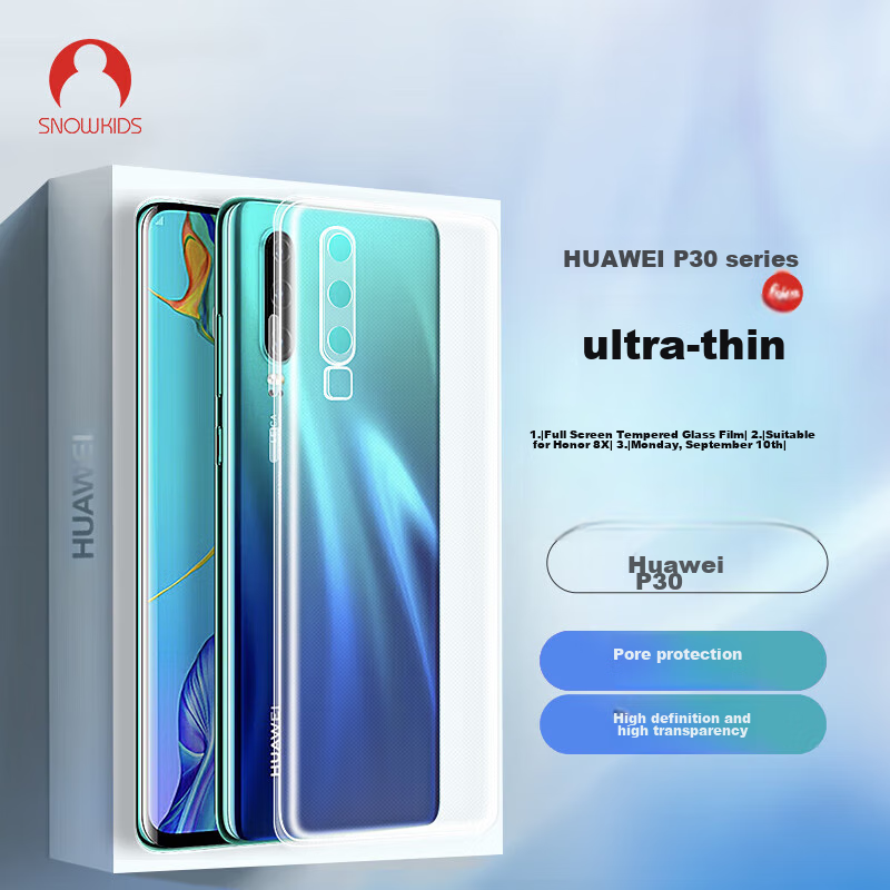 Snowkids Huawei P30 Phone Case, Huawei Transparent Case, TPU Shockproof Soft She...