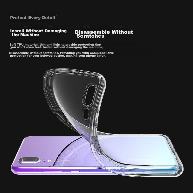 Snowkids Huawei P30 Phone Case, Huawei Transparent Case, TPU Shockproof Soft She...