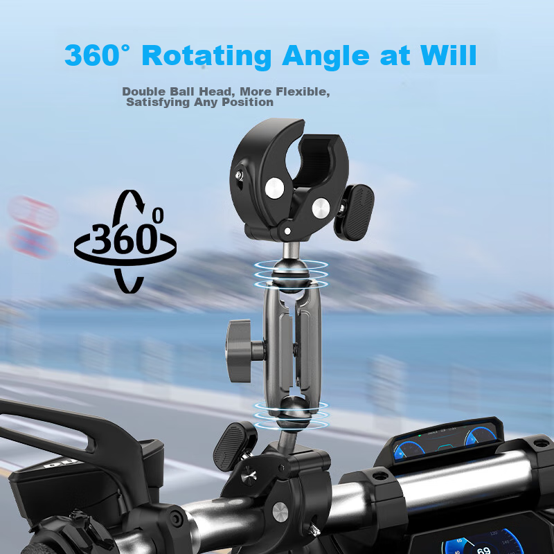 TELESIN Sports Camera Dual-Head Handlebar Clamp, DJI Action Bike Mount, Insta360...