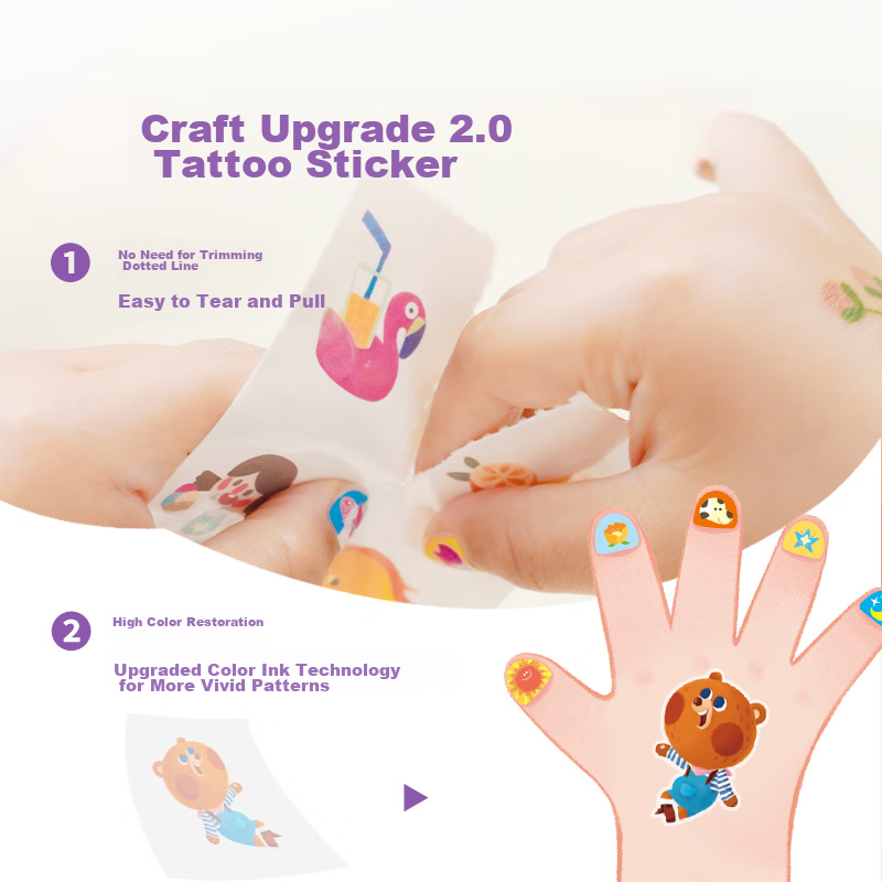 TOI Children's Nail Stickers, Tattoo Stickers Set, Waterproof Stickers, Nail Art...