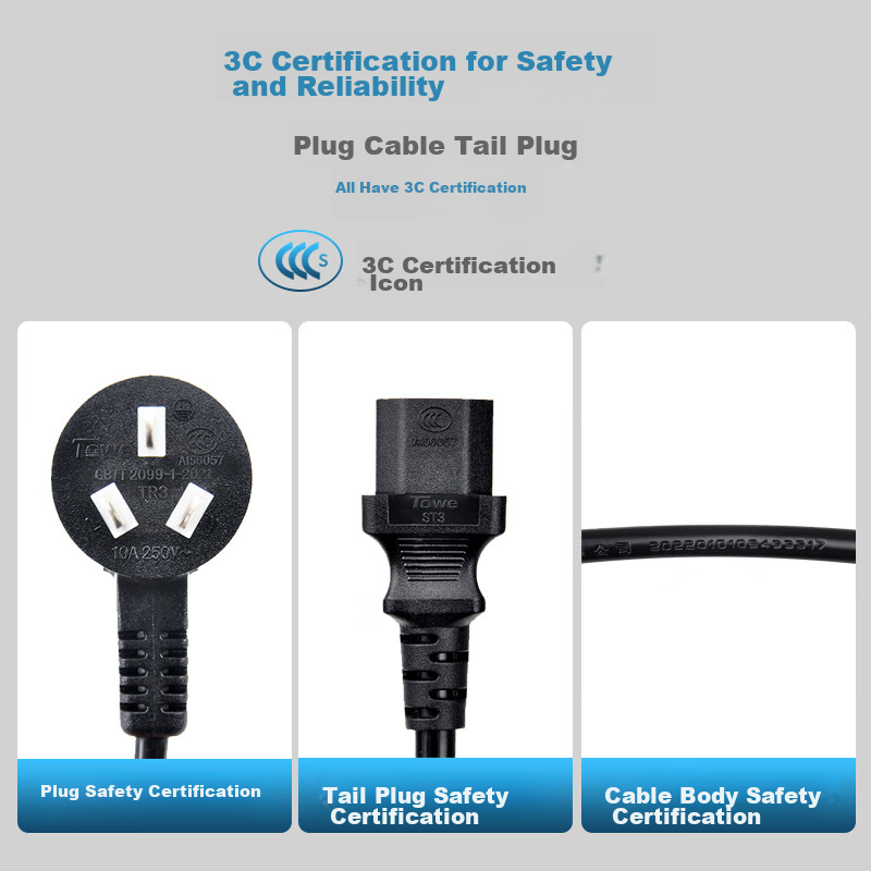 TOWE 10A Computer/Server/Printer National Standard Power Cord, 10A to C13 Power...