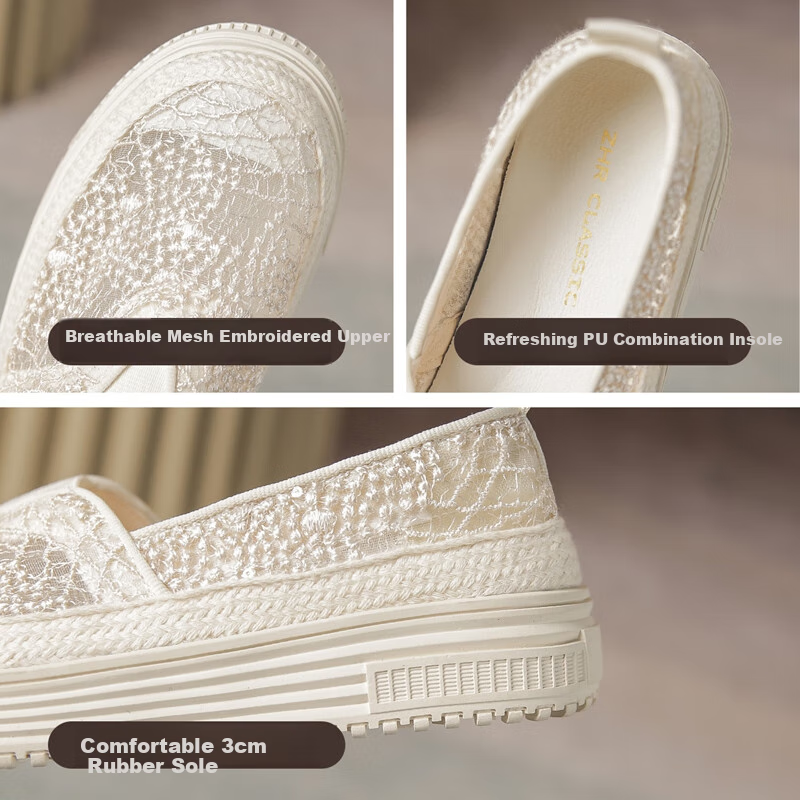 ZHR Women's Summer Mesh Breathable Fisherman Shoes Women's Casual Slip-on Soft B...