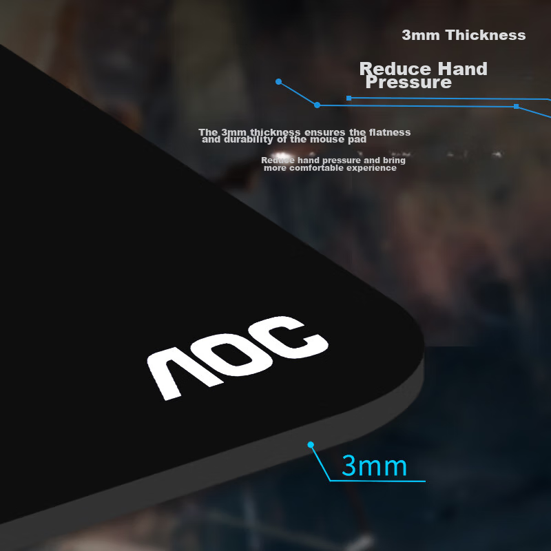 AOCM91 Gaming Mouse Pad, Small Size 270*220*3mm, Thickened with Locked Edges, Of...
